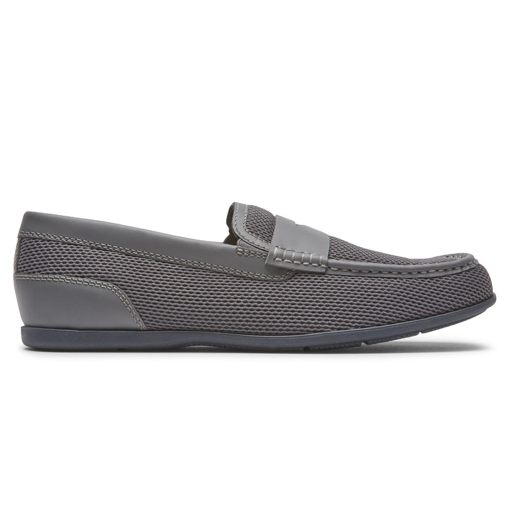 Rockport Mens Slip-On Grey - Malcom Soft Moc Toe - UK 652-PFEICX